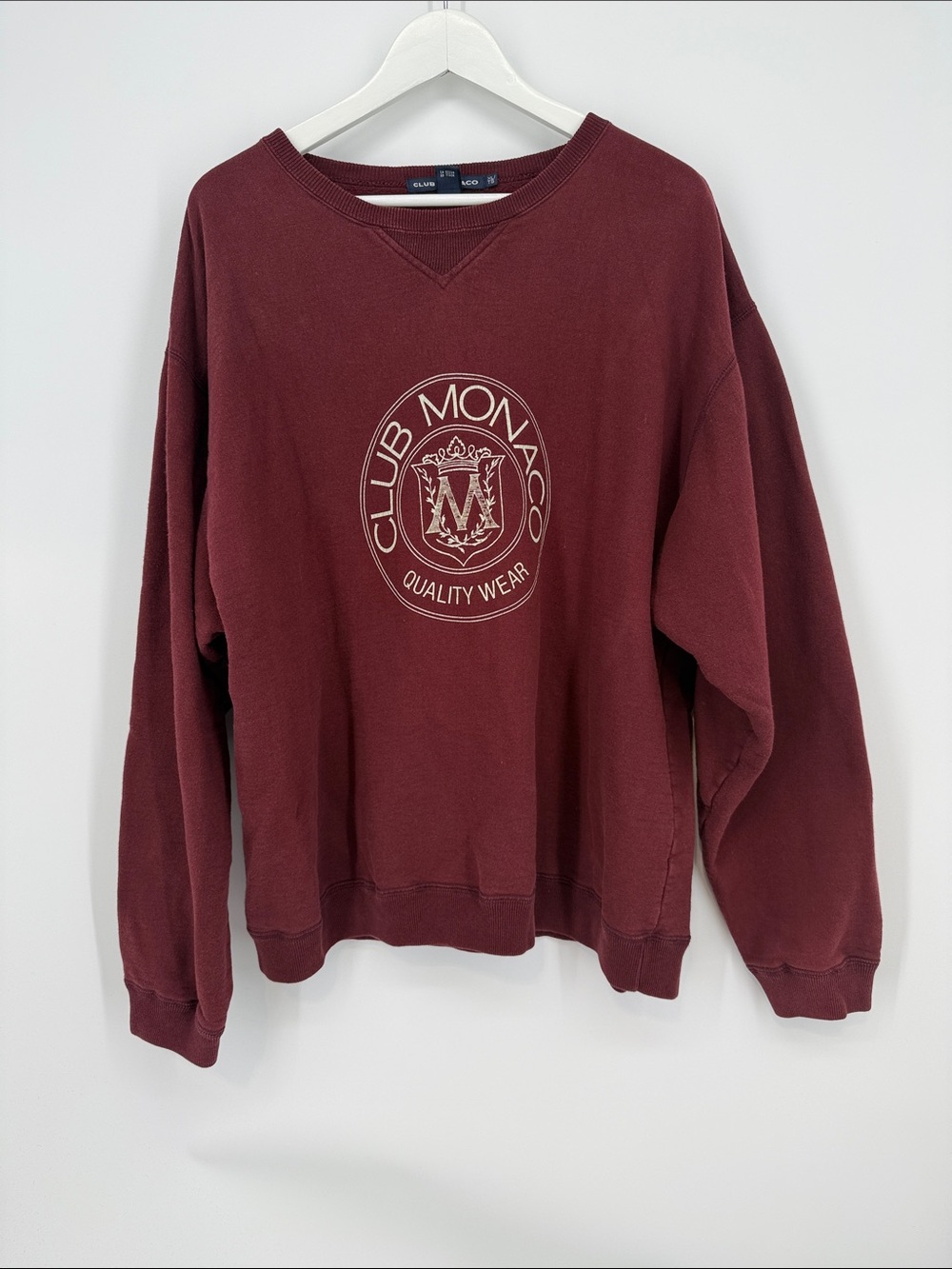 Vintage Club Monaco 90's Sweatshirt Maroon Size XL